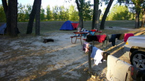 Waschtag auf einem KOA in South Dakota in der Nähe des Badlands NP