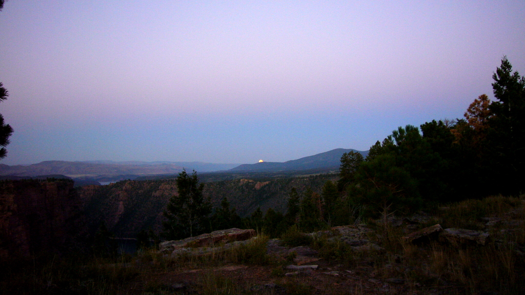Der Vollmont geht auf über dem Red Canyon in Wyoming